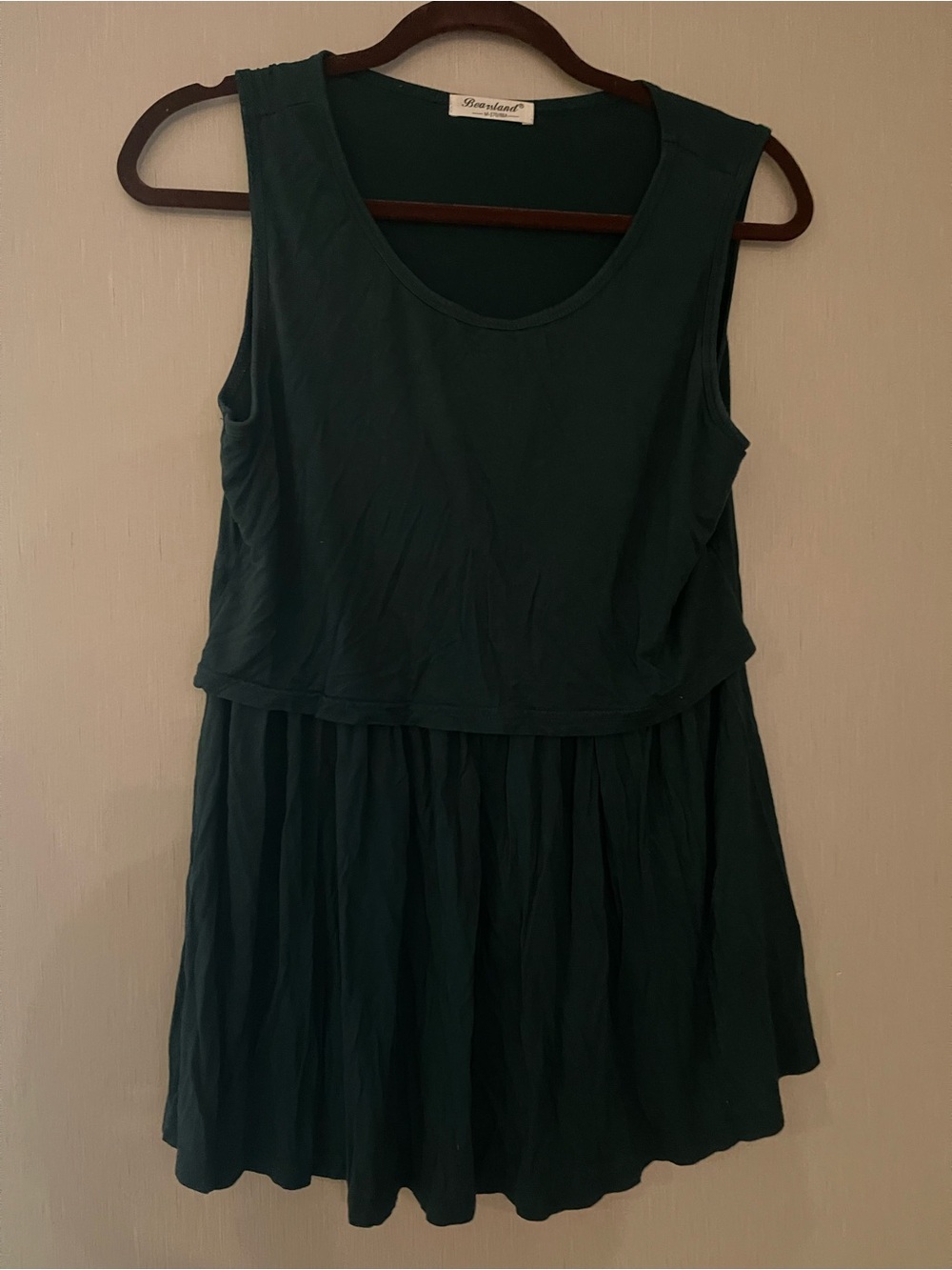 Bearsland green tank nursing breastfeeding top medium
